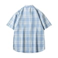 thumbnail image 3 of Besolor Mens Summer Button down Shirts Plaid Collared Short Sleeve Tops Big and Tall Beach Vacation Shirts with Pocket, 3 of 4