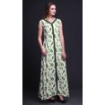 thumbnail image 3 of Bimba Feuilles Femmes Imprimé Fente avant Sans Manches Maxi Été Longue Robe Décontractée-Xx-Grand, 3 of 5