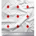 thumbnail image 1 of Soimoi Red Moss Georgette Fabric Butidar Jamdani Print Sewing Fabric Yard 42 Inch Wide, 1 of 2