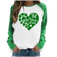 thumbnail image 1 of QIPOPIQ T-Shirts à Manches Longues pour Femmes Col Rond St. Patrick's Day T-Shirts Printemps Imprimé Trèfle T-Shirt Vert Chanceux Chemises St Patricks Day Tunique Patchwork Offres de Vacances, 1 of 5