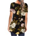 thumbnail image 3 of SMihono Hauts pour Femmes Été Décontracté Mode Féminine T-shirt Imprimé Ample Manches Courtes Blouse Col Rond Hauts Décontractés T-shirt Oversize pour Femmes, 3 of 5