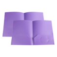 thumbnail image 1 of ZTTD 2Pcs Twin-Pocket Folders, File Folders with Pockets and Business Card Slot, Heavy Duty Plastic 2 Pockets Folders for Documents, Letter Size (Type1-Purple), 1 of 9