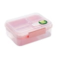 thumbnail image 2 of Breezy Comfort, Portable Bento Lunch Box, Double Layer Salad Box, Divided Compartments, Stylish Design, for Office/travel, Student Use, Food Storage Container Hzhnb Up to 60% OFF | Plastic, Pink, 2 of 8