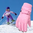 thumbnail image 2 of jovati Toddler Girls Boys Snow Gloves Kids Ski Winter Gloves Rose Embroidery Windproof Children Warm Gloves, 2 of 9