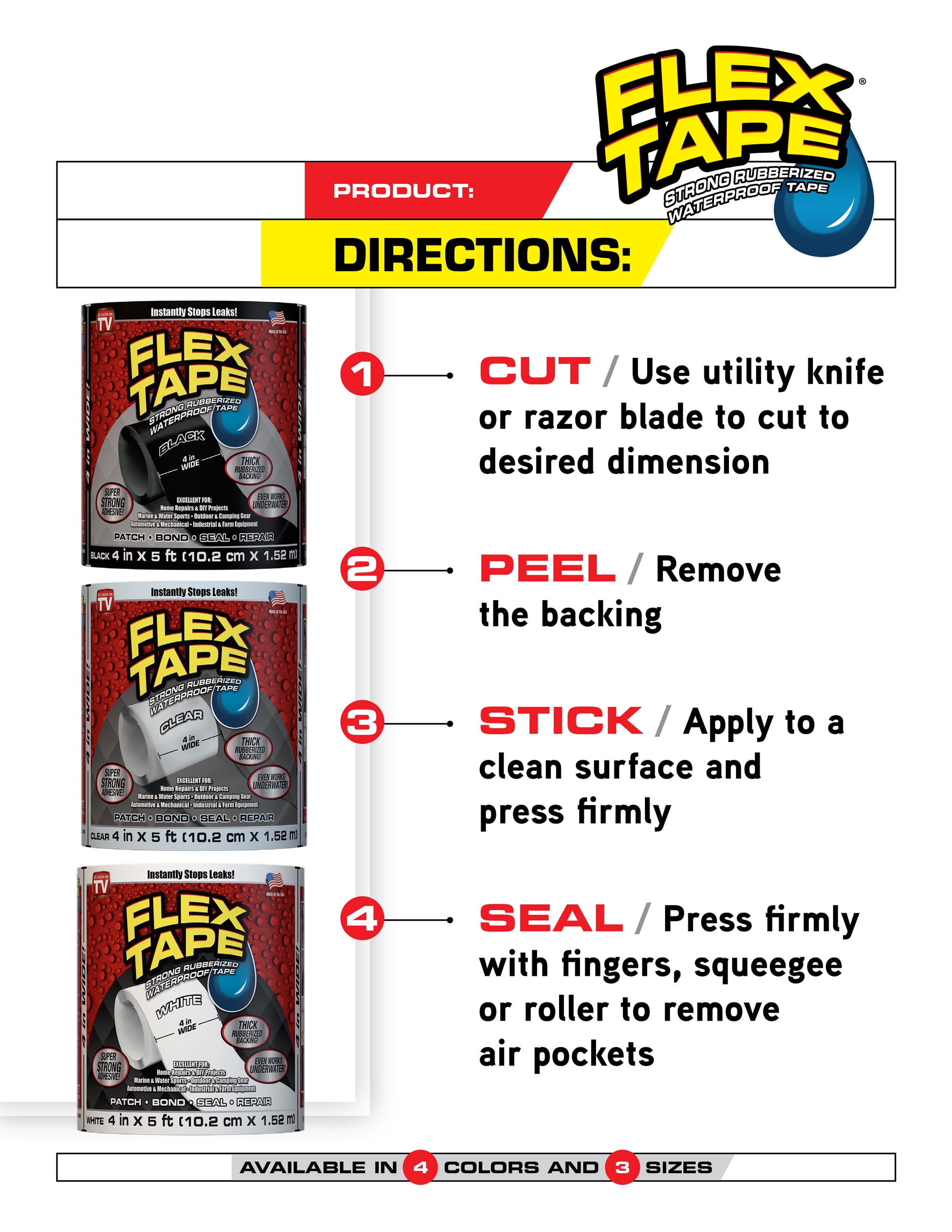 Flex Tape White 4" x 5'