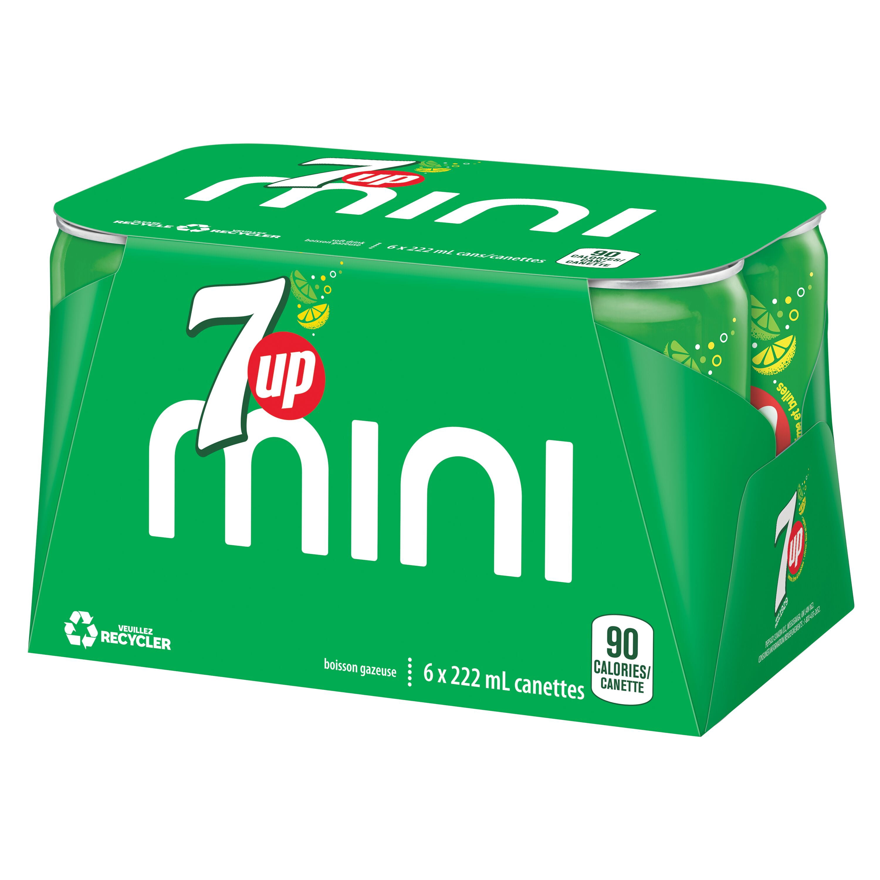 7UP Lemon Lime Soft Drink 6 x222 mL, Mini Cans - Walmart.ca