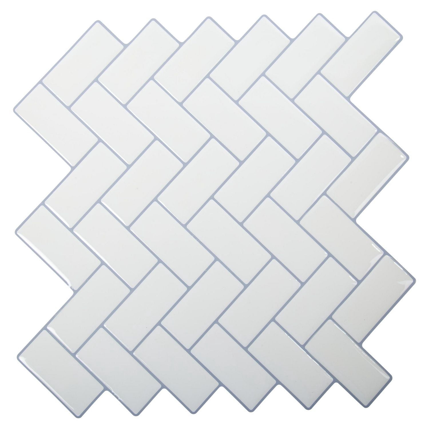 Truu Design Self-Adhesive Peel and Stick Herringbone Backsplash Wall Tiles