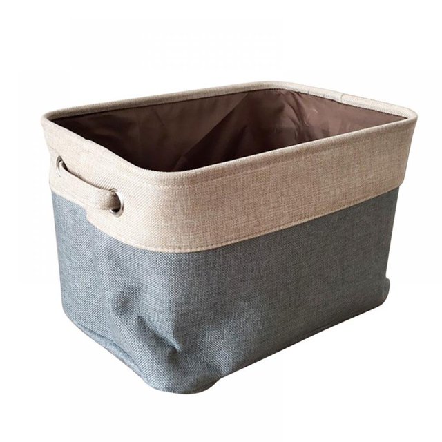 Bacs de Rangement Grands Paniers à Linge en Toile Contenants de Rangement avec Poignées