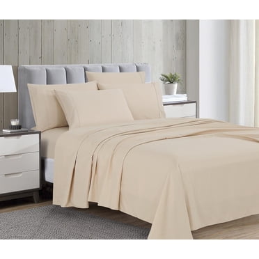Ensemble de draps de luxe Swift Home 6 pièces avec taie d'oreiller additionnelle, Queen, Crème