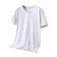 thumbnail image 1 of Shirts for Men, Mens Casual Solid Color Short Sleeved Round Neck Top Short Sleeve Round-Neck Blouses, 1 of 6