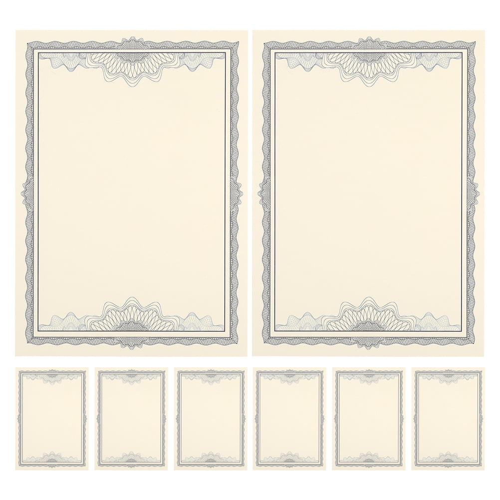 Blank Certificate Paper for Printing with Exquisite Workmanship Ideal for Office School Use Multi Color 8 Sheets