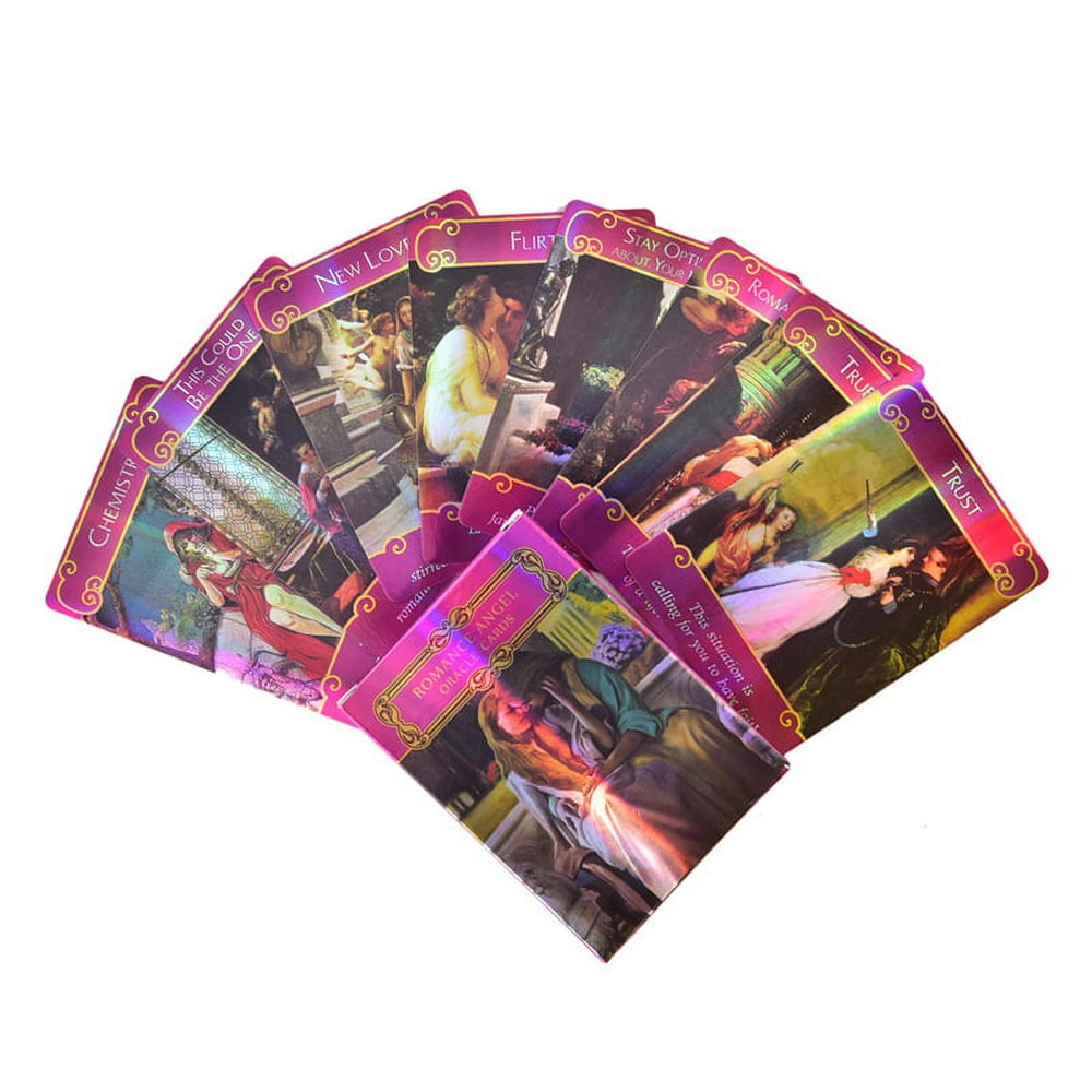 MesaSe Holographic Romance Angels Oracle Tarot Cards English Board Game Playing Card