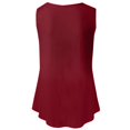 thumbnail image 5 of QUINDOS Débardeurs pour Femmes 2025 Yoga Été Rouge Mode Uni Camisole Col Rond Ample Sans Manches T-shirt Chandail Hauts Camisoles pour Femmes, 5 of 5