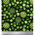 thumbnail image 1 of Soimoi Moss Georgette Fabric Pear,Lemon & Watermelon Fruits Fabric Prints by Yard 42 Inch Wide, 1 of 3