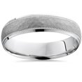 thumbnail image 1 of Bague de Mariage pour Homme en Or Blanc Martelé 5 mm 10 K Bague pour Homme, 1 of 1
