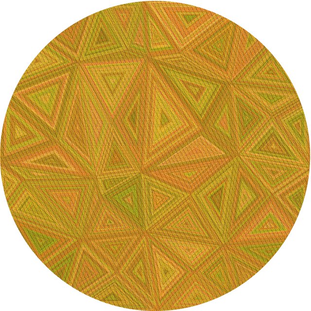 Ahgly Company Tapis d'Intérieur Ronds Transitionnels Orange Lavables à la Machine, 6 Pieds Rond