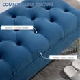 thumbnail image 4 of HOMCOM Banc Rembourré en Velours, Capitonné à Boutons, Banc de Bout de Lit pour Chambre, 4 of 10