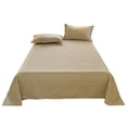 thumbnail image 2 of EGNMCR Solid Color Washed Cottons Bed Sheet And Pillowcase Set Plain Holiday Gift Duvet Sheet Three Piece Set cotton bed sheets and pillowcases, 2 of 6