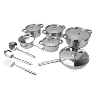 Ensemble de vaisselle, 2 Poignée d'oreille Rustproof en acier inoxydable Pots Pans ensemble avec lids pour la maison