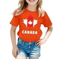 thumbnail image 4 of T-shirt à Manches Courtes pour Filles de la Fête du Canada, Col Rond d'Été, Coupe Décontractée, Chandails de Base, 4 of 4