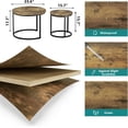 thumbnail image 3 of Semiocthome Modern Round Nesting Coffee Table Set,End Table Metal Frame for Living Room,23.6",Rustic Brown, 3 of 6