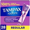 thumbnail image 1 of Tampax Radiant Tampons, with LeakGuard Braid, Regular Absorbency, Unscented, 1 of 23