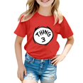 thumbnail image 1 of Petit Garçon Lettre Chose Garçon Chemise 1 Jeunesse Rouge Col Rond Garçon Hauts Col Manches Courtes T Tout-Petit Garçon Hauts Chemise, 1 of 4