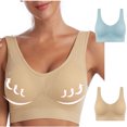 thumbnail image 2 of AherBiu 2pc Plus Size Sports Bras for Women Large Bust High Support Padded Bralettes Seamless Workout Underwear, 2 of 7