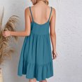 thumbnail image 3 of Kyusrd Robes d'Été à Bretelles pour Femmes 2025 Sans Manches à Col en V Mini Robe Chemise Décontractée Taille Haute Plissée Bohème à Volants Ligne A Robes d'Été, 3 of 9