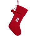 thumbnail image 1 of Gkeoshab Event & Party 20 In Initial Monogram Embroidered Christmas Stocking Knitted Christmas Decorations Stocking Knitted Hosiery Wool Hosiery Embroidered Letter Children'S Candy Gift Bag, 1 of 8