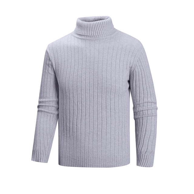 fatyb Chandail pour Hommes à Col Roulé Décontracté Tricoté Extensible à Manches Longues Hauts Chauds d'Automne Hiver pour Hommes
