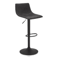 thumbnail image 1 of Bouclair Black Textured Faux Leather & Metal Adjustable Bar Stool, 1 of 10
