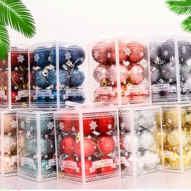 Becaristey 12pcs/set Easy To And Enought Quantity Glitter Baubles For Home Decor Wide Application Plastic Champagne 1Set
