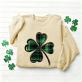 thumbnail image 4 of SDNall Chandail à Manches Longues pour Femmes, Imprimé Trèfle de la Saint-Patrick, Tunique Décontractée Ample à Col en V, 4 of 6