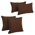 thumbnail image 1 of Double-corded Solid Outdoor Spun Polyester Throw Pillows with Inserts (Set of 4), Cocoa, 1 of 2