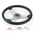 thumbnail image 2 of Universal Racing Steering Wheel, 14Inch 6 Bolt Anti Slip PU and Aluminum Gaming Steering Wheel with Horn Button for Racing / Car Sim Driving / JDM Sports Racing Steering Wheel, 2 of 7