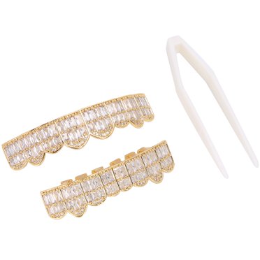 Dental Grills,Teeth Set Hip Hop Iced Out Teeth Grill Teeth Decoration Cutting-Edge Features