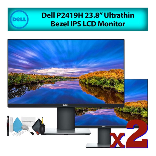 Dell 24" (p2419h) ultramince ips lcd écran d'ordinateur (2-Pack) Budget Bundle