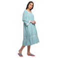 thumbnail image 2 of Moomaya Robe de Nuit en Coton à Manches Longues à Encolure Carrée Imprimée pour Femmes, 2 of 6