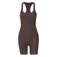 thumbnail image 3 of Timegard Bodysuit for Women Square Neck Ribbed Comfy Slim Short Rompers Workout Gym Jumpsuit Casual, 3 of 6