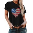 thumbnail image 1 of Birdeem T-Shirt pour Femmes d'Été Décontracté Ample Imprimé Fête de l'Indépendance à Col Rond à Manches Courtes, 1 of 1