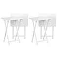 thumbnail image 1 of PJ Wood Plateau à Collation Pliant pour Télé, Table et Bureau, Blanc (Ensemble de 4 Pcs), 1 of 10