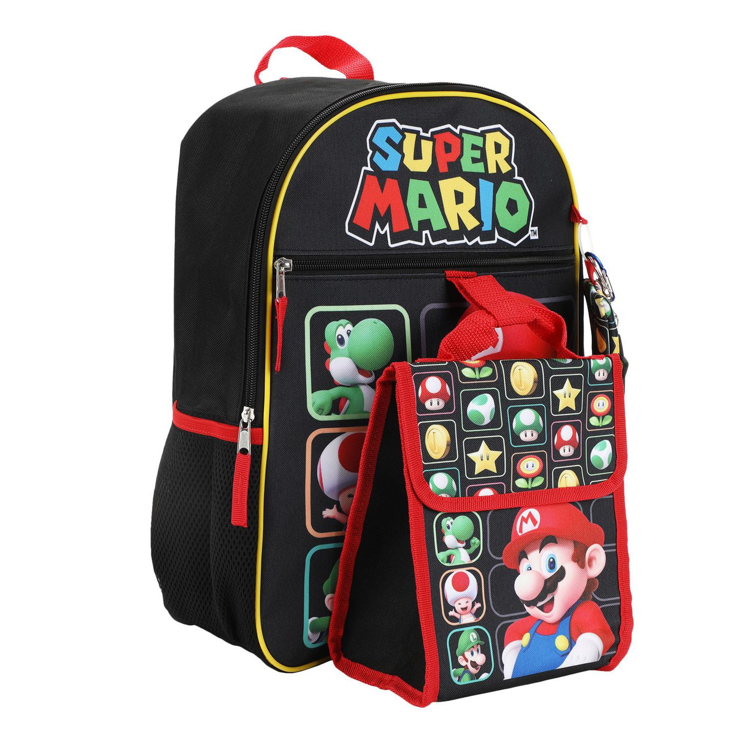 Sous licence Mario 5 pieces. Ensemble sac a dos
