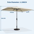 thumbnail image 2 of Garvee 10' x 6.5' Rectangular Patio Umbrella with Crank & Push Button Tilt, 6 Sturdy Ribs, Beige, 2 of 7