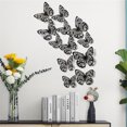 thumbnail image 3 of TIMIFIS Décoration Maison 12 Pcs Autocollant Mural Papillon Creux Texture Métal 3D DecorFall, 3 of 6