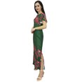 thumbnail image 2 of Bimba Robe en Georgette à Imprimé Floral pour Femme Manche Verte Tenue d'Été-16, 2 of 7