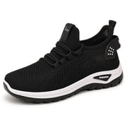 Commforr Women's Athletic Shoes, Shoes for Women Sneakers, Womens Slip On Walking Shoes Lightweight Breathable Non Slip Running Shoes Comfortable Fashion Sneakers for Women, Black, 7.5