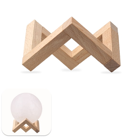 Wood Bracket Moon Lamp Holder Detachable Wooden Stand for 3D Printing Moon Lamp Ball Shaped Night Light, Small Size