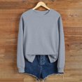 thumbnail image 2 of Timegard Womens Tops Sweatshirts Crewneck Long Sleeve Solid Color Pullover Basic Casual Loose Tops, 2 of 6