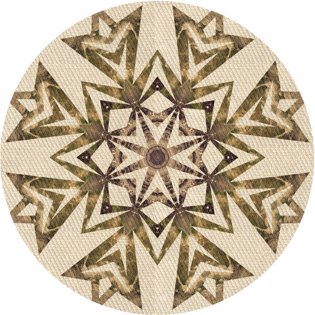 Ahgly Company Tapis Rond Lavable en Machine Intérieur Transitionnel Or Vanille, 5 Pieds Rond